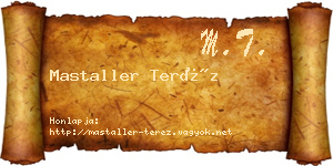 Mastaller Teréz névjegykártya